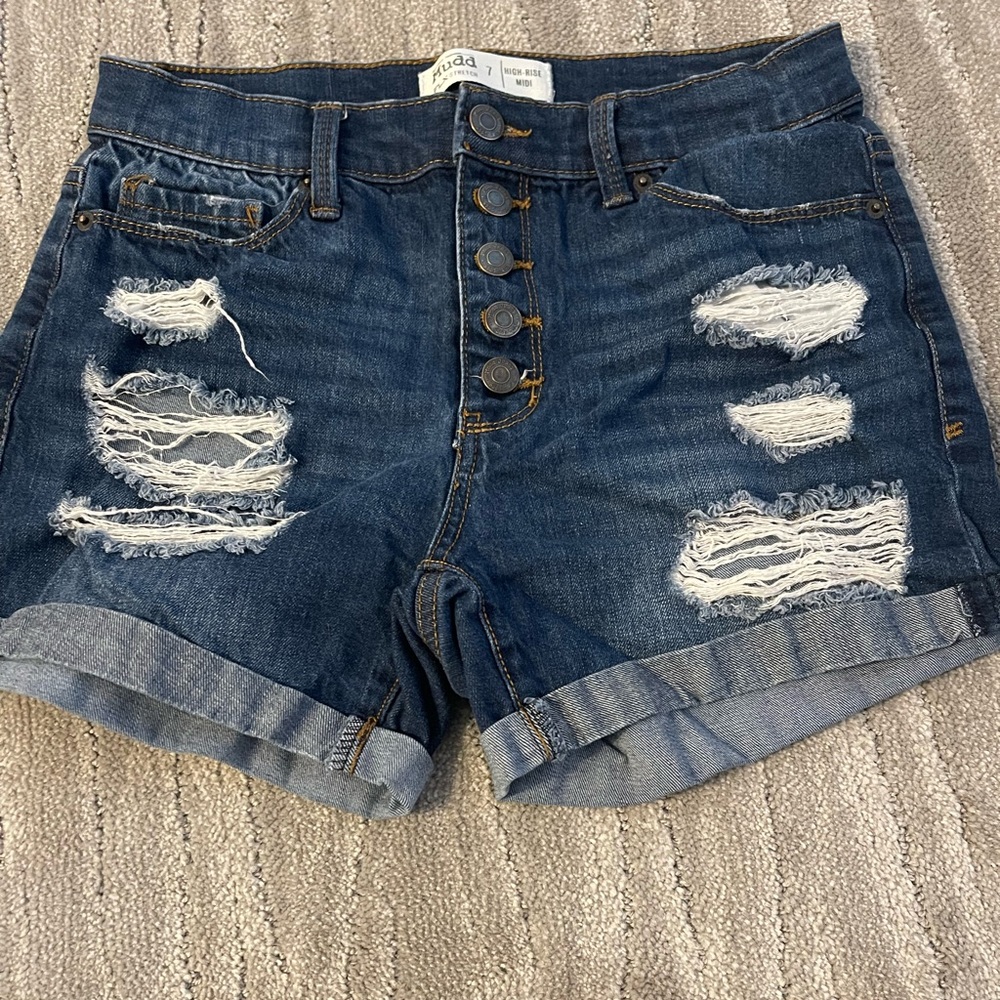 Mudd High-rise midi shorts. Size 7 juniors-EUC